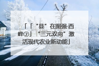 「“县”在图强·西峰②」“三元双向”激活现代农业新动能