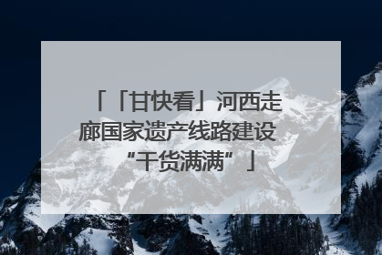 「甘快看」河西走廊国家遗产线路建设“干货满满”