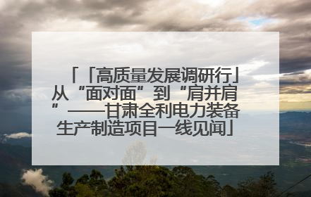 「高质量发展调研行」从“面对面”到“肩并肩”——甘肃全利电力装备生产制造项目一线见闻
