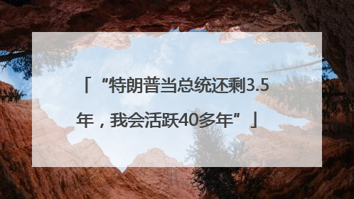 “特朗普当总统还剩3.5年，我会活跃40多年”