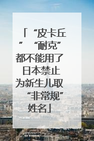 “皮卡丘”“耐克”都不能用了 日本禁止为新生儿取“非常规”姓名