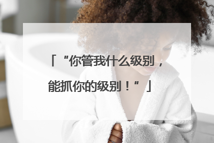 “你管我什么级别，能抓你的级别！”