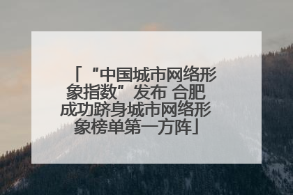“中国城市网络形象指数”发布 合肥成功跻身城市网络形象榜单第一方阵