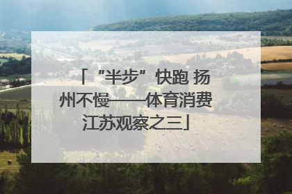 “半步”快跑 扬州不慢——体育消费江苏观察之三