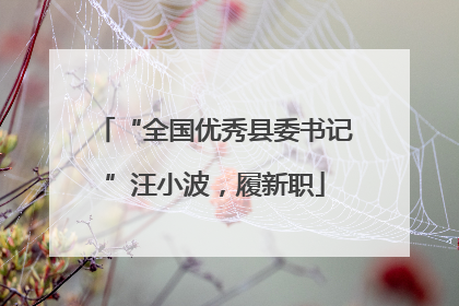 “全国优秀县委书记”汪小波，履新职