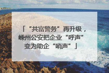 “共富警务”再升级，嵊州公安把企业“呼声”变为助企“哨声”