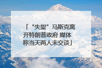 “失望”马斯克离开特朗普政府 媒体称当天两人未交谈