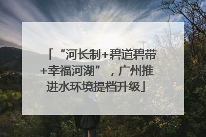 “河长制+碧道碧带+幸福河湖”，广州推进水环境提档升级