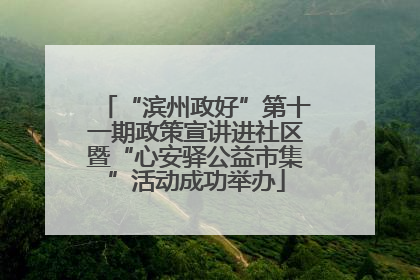 “滨州政好”第十一期政策宣讲进社区暨“心安驿公益市集”活动成功举办