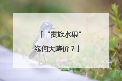 “贵族水果”缘何大降价？