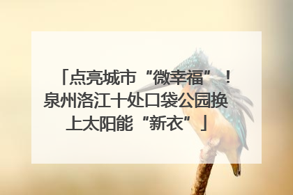 点亮城市“微幸福”！泉州洛江十处口袋公园换上太阳能“新衣”