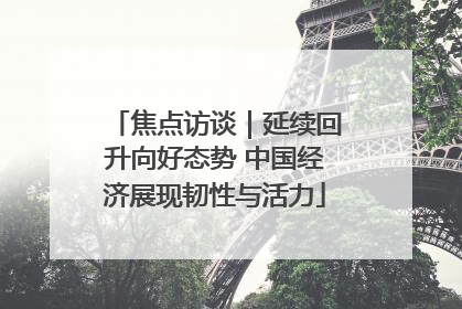 焦点访谈｜延续回升向好态势 中国经济展现韧性与活力