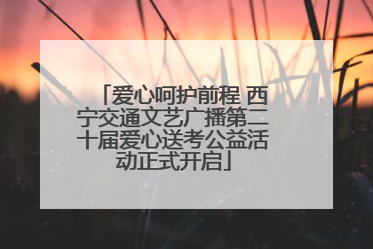 爱心呵护前程 西宁交通文艺广播第二十届爱心送考公益活动正式开启