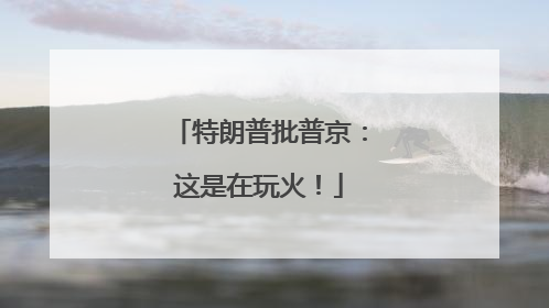 特朗普批普京：这是在玩火！