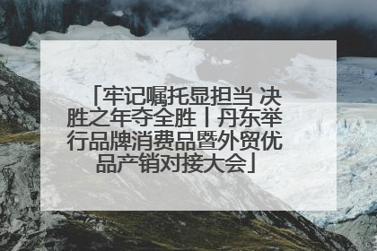 牢记嘱托显担当 决胜之年夺全胜丨丹东举行品牌消费品暨外贸优品产销对接大会