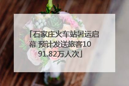 石家庄火车站暑运启幕 预计发送旅客1091.82万人次
