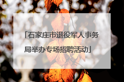 石家庄市退役军人事务局举办专场招聘活动