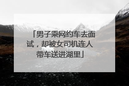 男子乘网约车去面试，却被女司机连人带车送进湖里