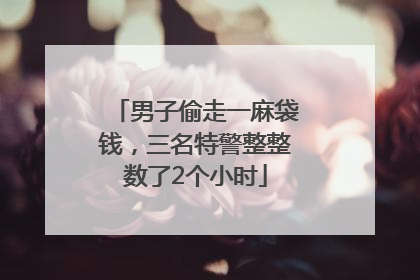男子偷走一麻袋钱，三名特警整整数了2个小时