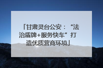 甘肃灵台公安：“法治盾牌+服务快车”打造优质营商环境