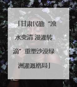 甘肃民勤“浊水变清 漫灌转滴”重塑沙漠绿洲灌溉格局