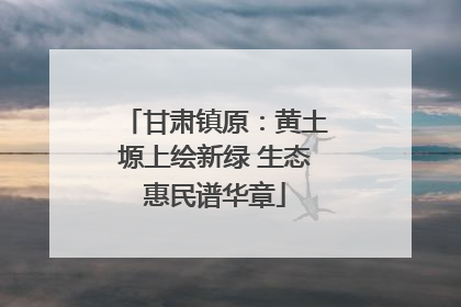 甘肃镇原：黄土塬上绘新绿 生态惠民谱华章