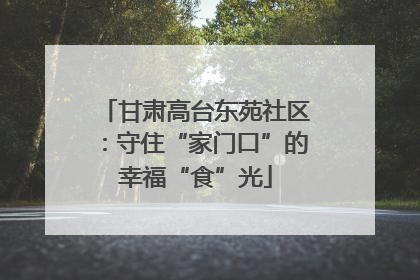 甘肃高台东苑社区：守住“家门口”的幸福“食”光