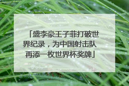 盛李豪王子菲打破世界纪录，为中国射击队再添一枚世界杯奖牌