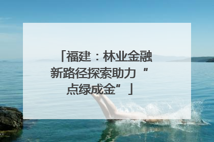 福建：林业金融新路径探索助力“点绿成金”