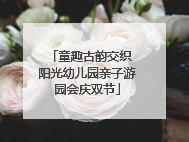 童趣古韵交织 阳光幼儿园亲子游园会庆双节