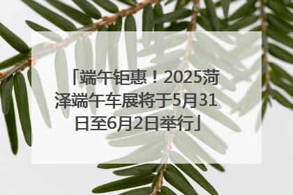 端午钜惠！2025菏泽端午车展将于5月31日至6月2日举行
