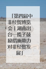 第四届中非经贸博览会丨湖南出台一揽子鼓励措施助力对非经贸发展