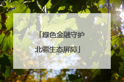 绿色金融守护北疆生态屏障