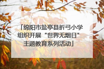 绵阳市盐亭县折弓小学组织开展“世界无烟日”主题教育系列活动