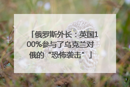 俄罗斯外长：英国100%参与了乌克兰对俄的“恐怖袭击”