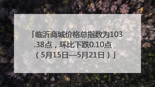 临沂商城价格总指数为103.38点，环比下跌0.10点（5月15日—5月21日）