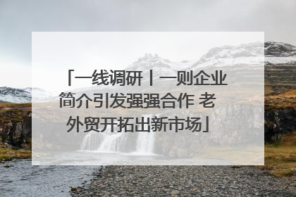 一线调研丨一则企业简介引发强强合作 老外贸开拓出新市场
