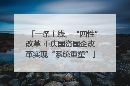 一条主线、“四性”改革 重庆国资国企改革实现“系统重塑”