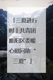 三夏进行时丨共青团睢阳区委暖心慰问助“三夏”