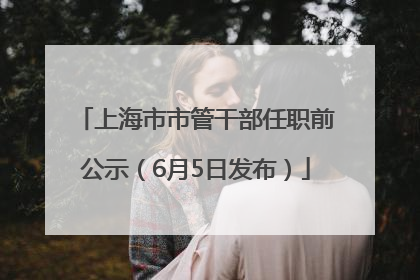 上海市市管干部任职前公示（6月5日发布）