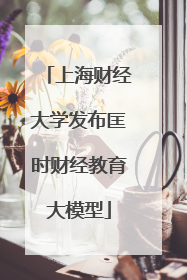 上海财经大学发布匡时财经教育大模型