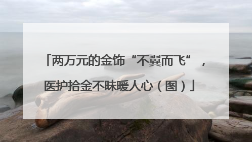 两万元的金饰“不翼而飞”，医护拾金不昧暖人心（图）