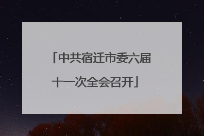 中共宿迁市委六届十一次全会召开