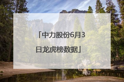 中力股份6月3日龙虎榜数据