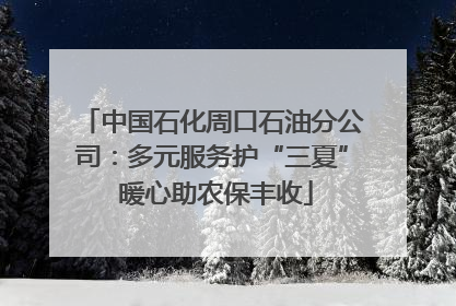 中国石化周口石油分公司：多元服务护“三夏” 暖心助农保丰收