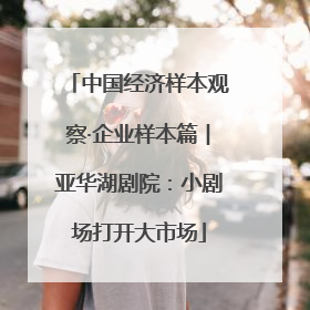 中国经济样本观察·企业样本篇︱亚华湖剧院：小剧场打开大市场