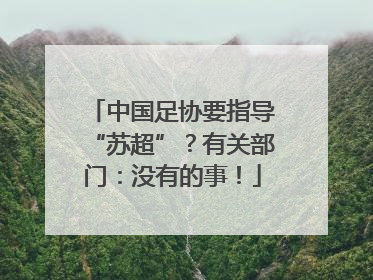中国足协要指导“苏超”？有关部门：没有的事！