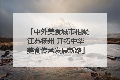中外美食城市相聚江苏扬州 开拓中华美食传承发展新路