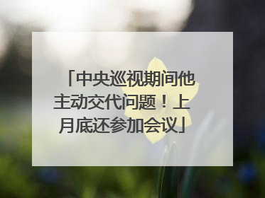中央巡视期间他主动交代问题！上月底还参加会议