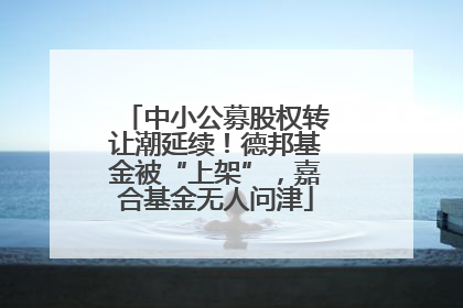 中小公募股权转让潮延续！德邦基金被“上架”，嘉合基金无人问津
